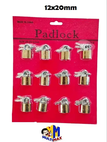 Set Candado Dorado 20mm x12
