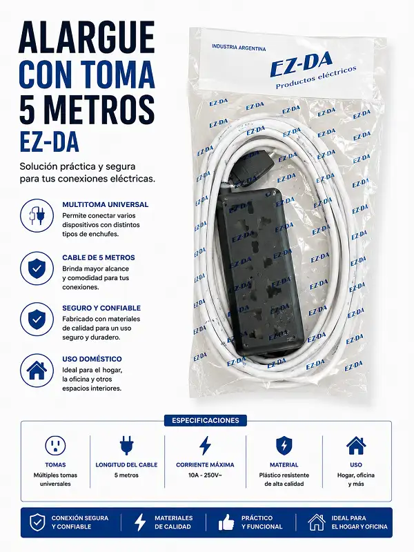 Alargue C/Toma 5m EZ-DA