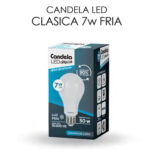 Foco LED Clásica 7W Luz Fria Candela