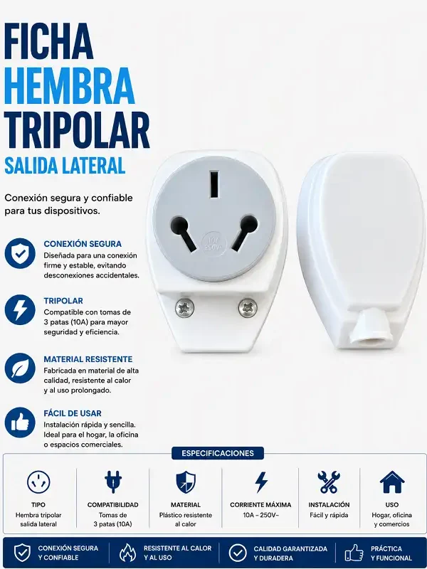 Ficha Hembra Tripolar S/Lateral