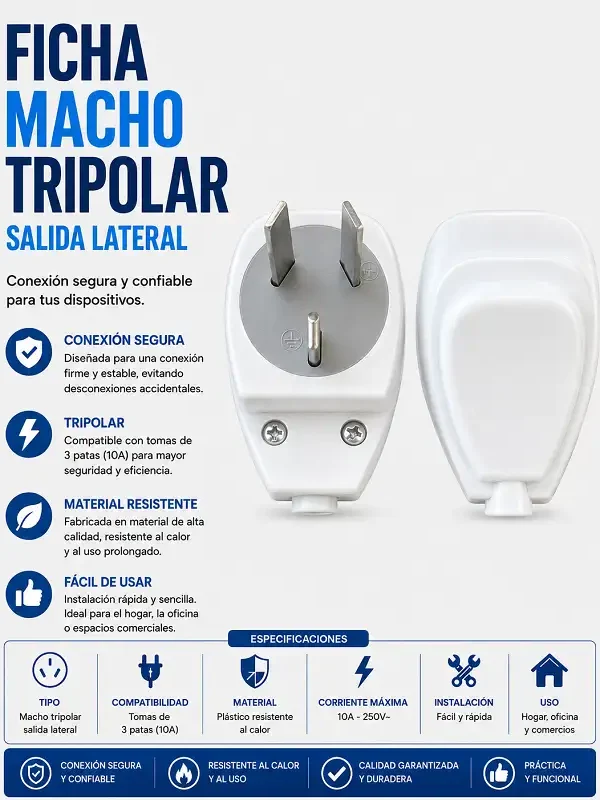Ficha Macho Tripolar S/Lateral