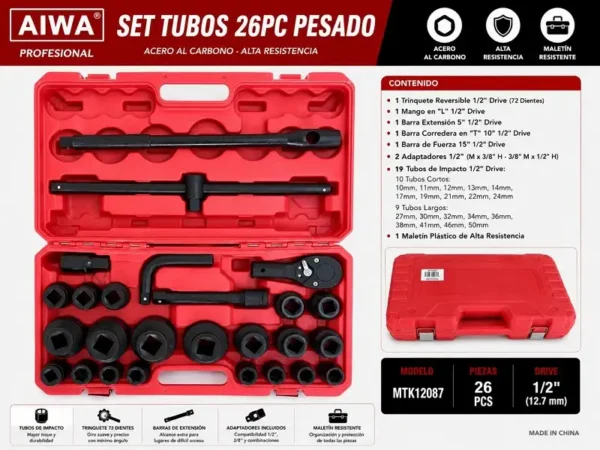 Set Tubos 26pz Pesado MTK12087