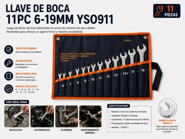Juego de Llaves Conbinadas 11pzs YSO911