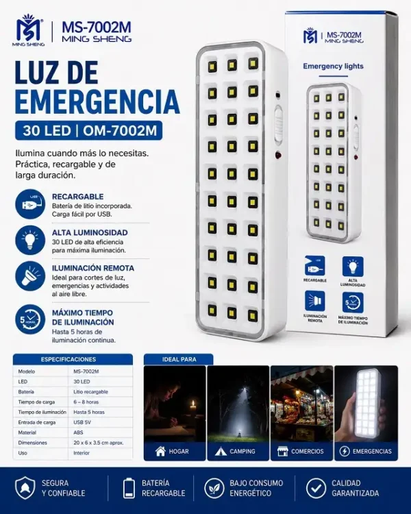 Luz de Emergencia 30 LED OM-7002M