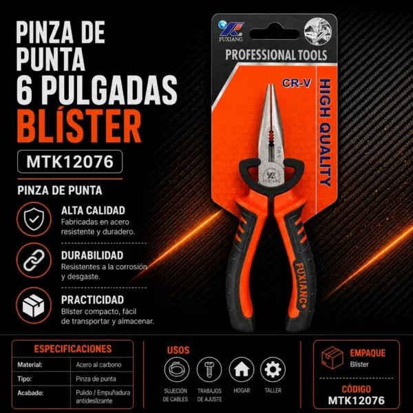 Pinza de Punta 6" MTK12076