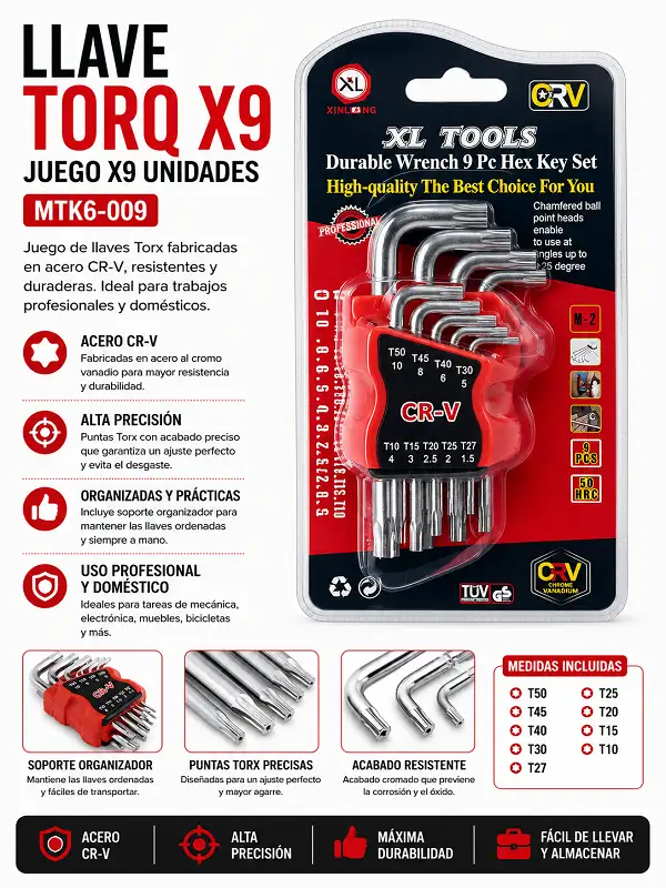 Llave Torq X9pz MTK6-009