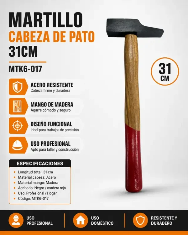 Martillo Cabeza de Pato 31cm MTK6-017