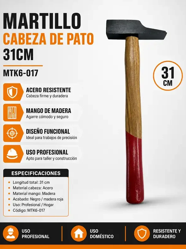 Martillo Cabeza de Pato 31cm MTK6-017