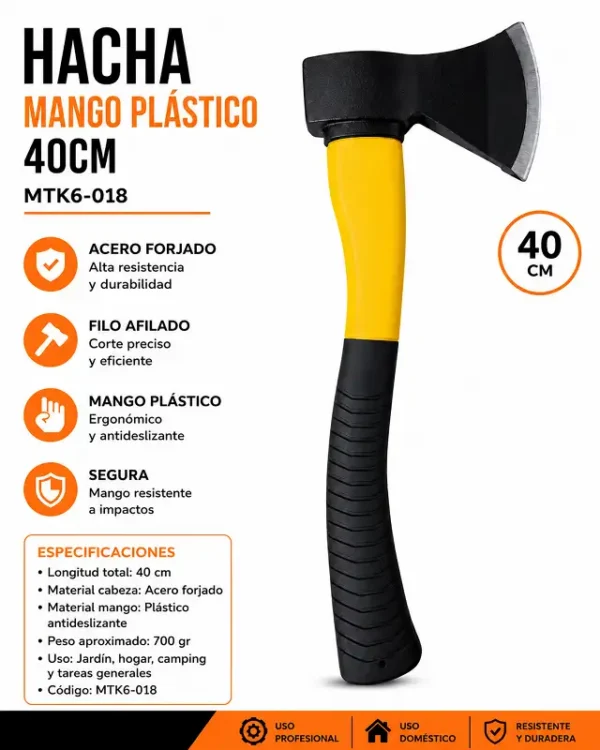 Hacha Mango Plástico 40cm MTK6-018