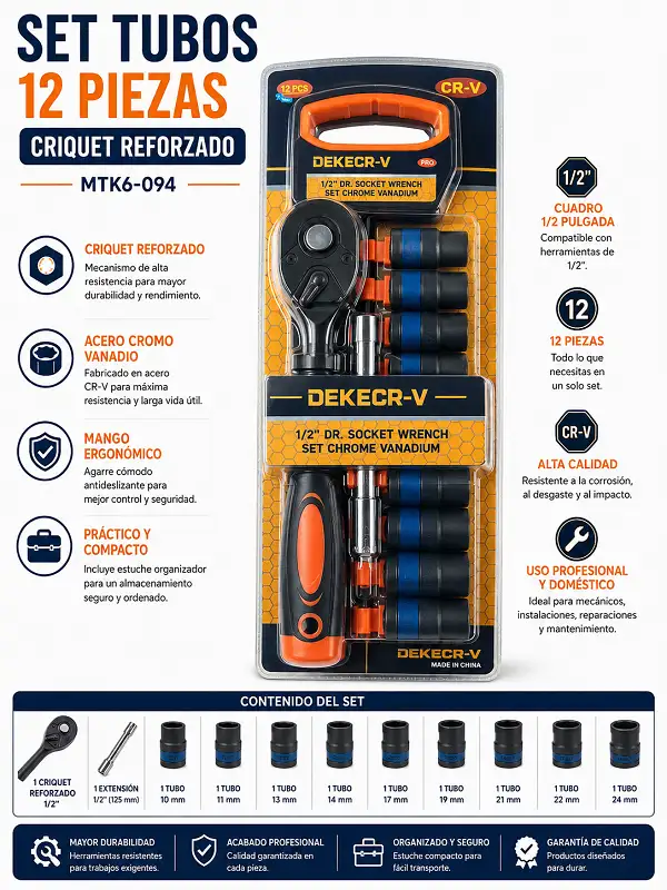 Set Tubos 12pz Criquet Reforzado MTK6-094