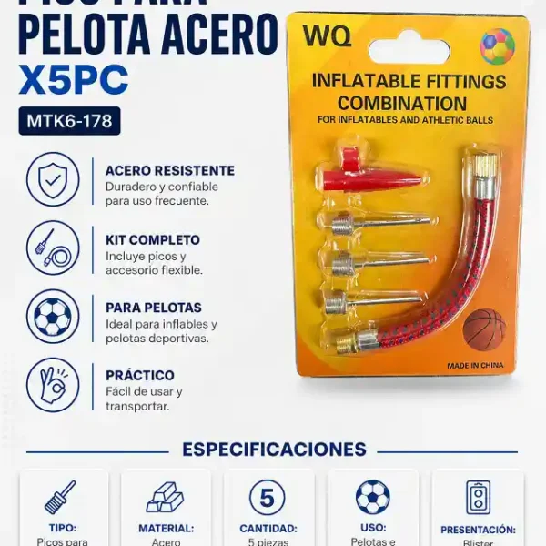 Pico P/Pelota Acero 5pzs WQ