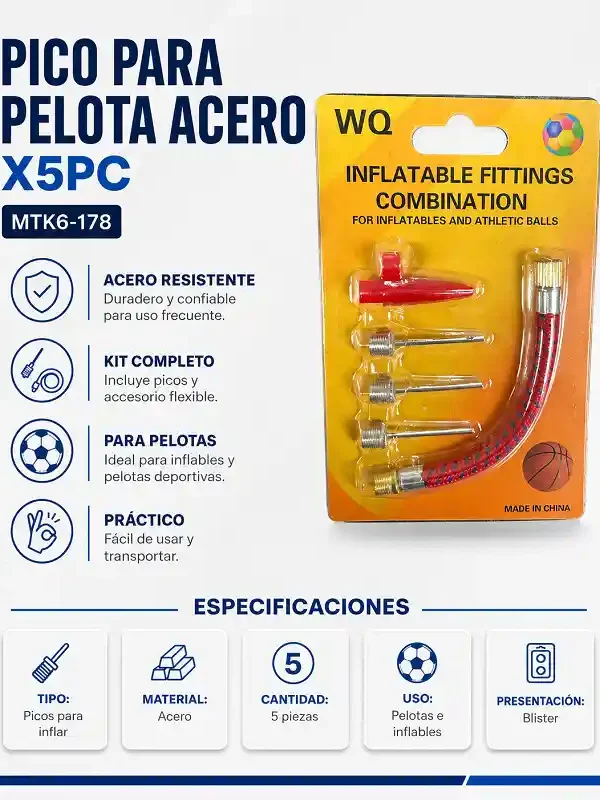 Pico P/Pelota Acero 5pzs WQ