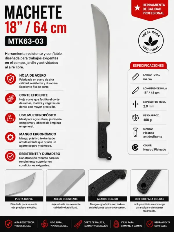 Machete 18" 64cm MTK63-03