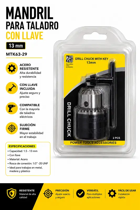 Mandril P/Taladro MTK63-29