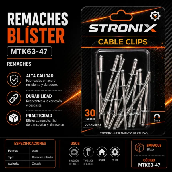 Remaches Blister 30pz MTK63-47