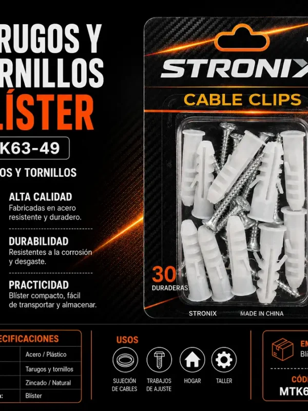 Tarugos C/Tornillos 30pz Blister MTK63-49