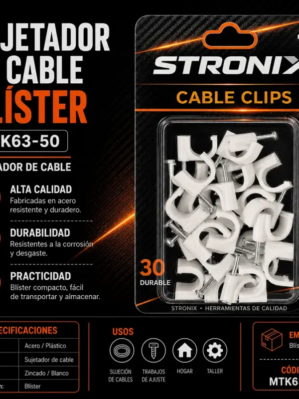 Sujetador de Cable 30pz Blister MTK63-50