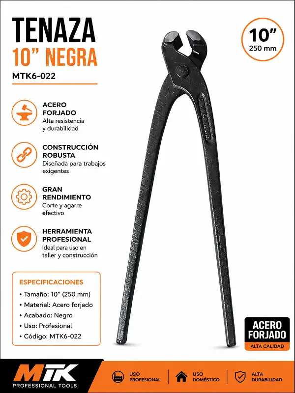 Tenaza 10" Negro MTK6-022