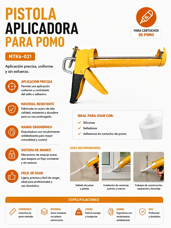 Pistola Aplicadora Pomo MTK6-021