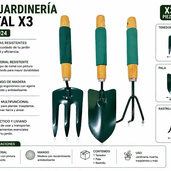 Set Jardinería Metal x3 MTK6-024
