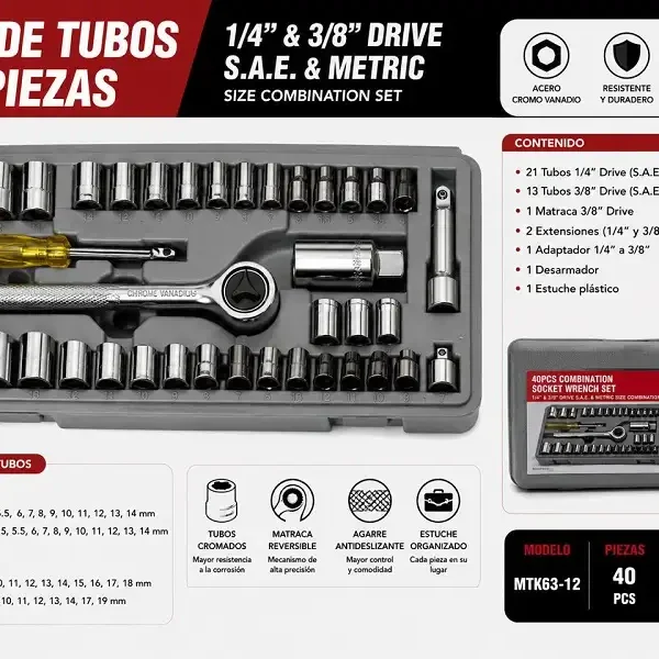 Set Tubos 40pz 24*12cm MTK63-12