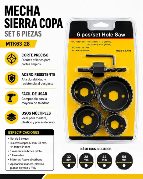 Mecha Sierra Copa 6pz MTK63-28