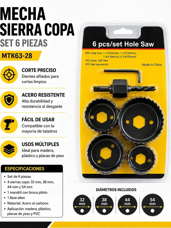 Mecha Sierra Copa 6pz MTK63-28
